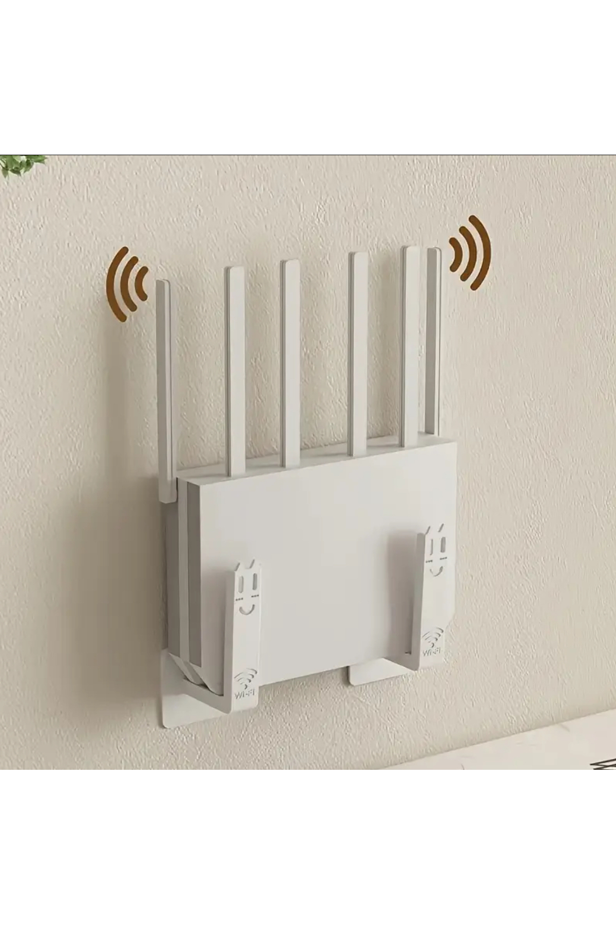 2 Adet Beyaz Matkap Gerektirmeyen Duvar Tipi Modem Tutucu | Wi-Fi Askı Aparatı | Pratik Düzenleyici