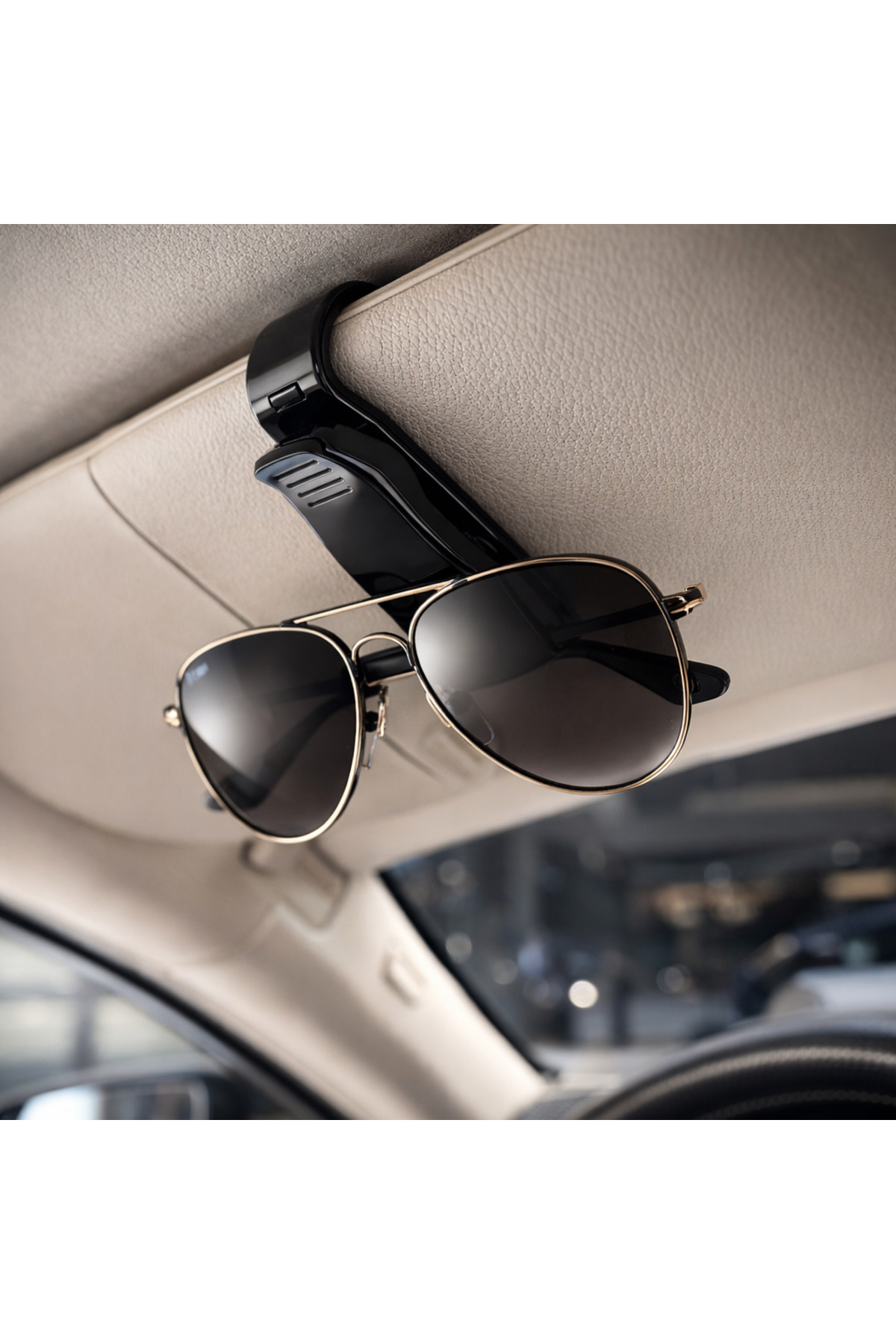 Araç Gözlük Tutucu Klips – Güneşlik İçin Kart & Gözlük 2’si 1 Arada Organizer