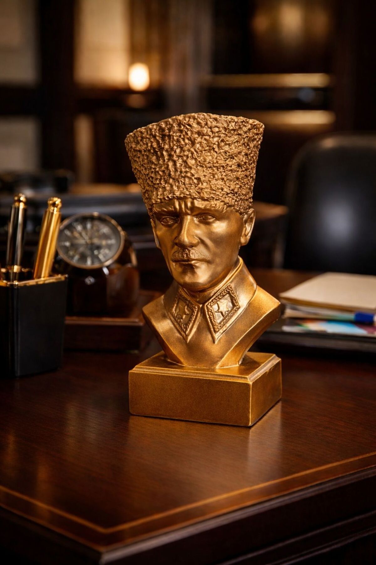 20 cm Atatürk Büstü Heykeli - Dekoratif Biblo - Büyük Boy Mustafa Kemal Atatürk Heykeli