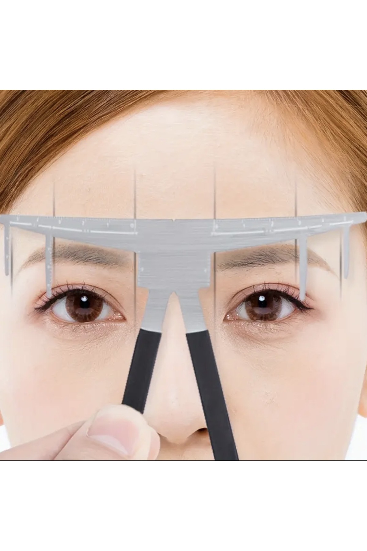 Paslanmaz Çelik Microblading Kaş Cetveli – Profesyonel Kaş Tasarım Şekillendirme ve Simetri Cetveli