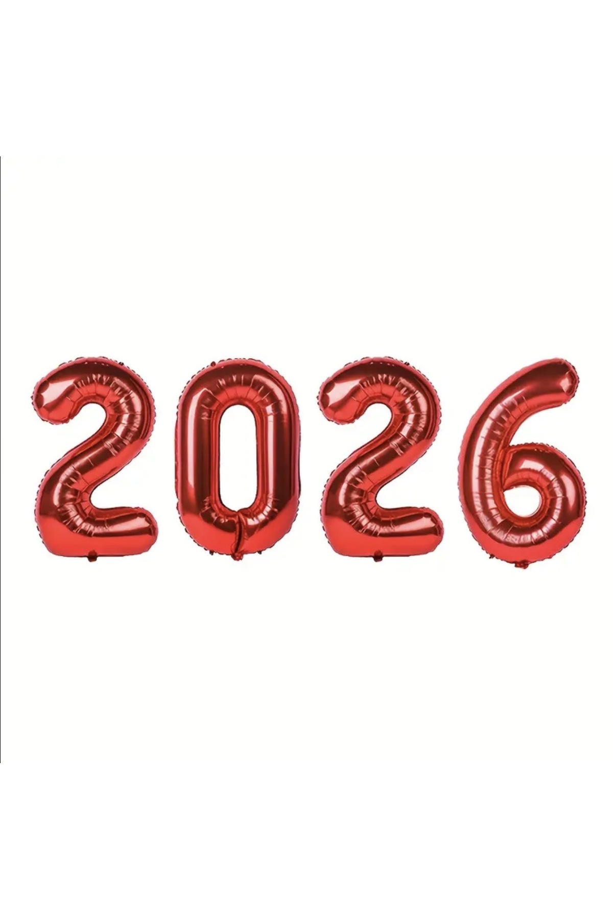 Kırmızı 2026 Alüminyum Folyo Balon Seti 4 Adet – 40 cm Yeni Yı Kutlama Dekoru