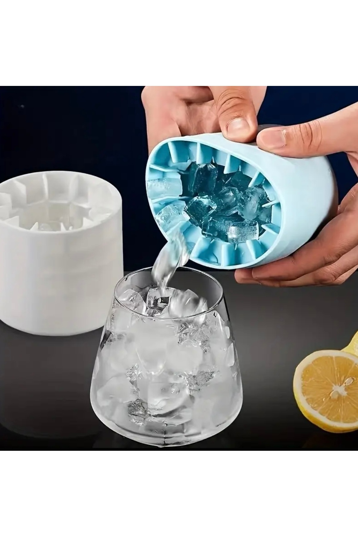 Kolay Çıkarılabilir Silikon Buz Kalıbı - 40 Küp Kapasiteli Pratik Yuvarlak Buz Yapma Kabı