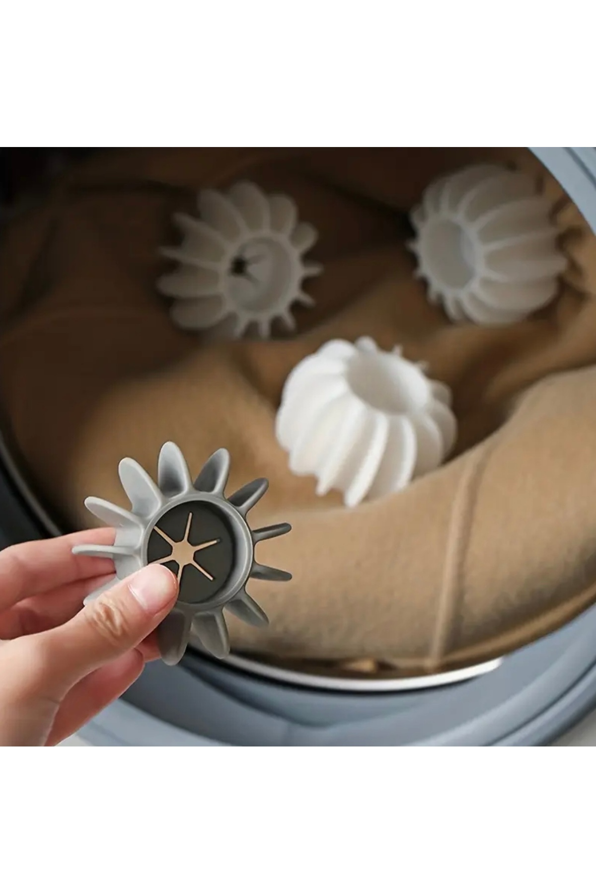 5 Adet Sihirli Çamaşır Makinesi Topları | Kırışıklık ve Dolaşma Önleyici | Tüy ve Toz Toplayıcı