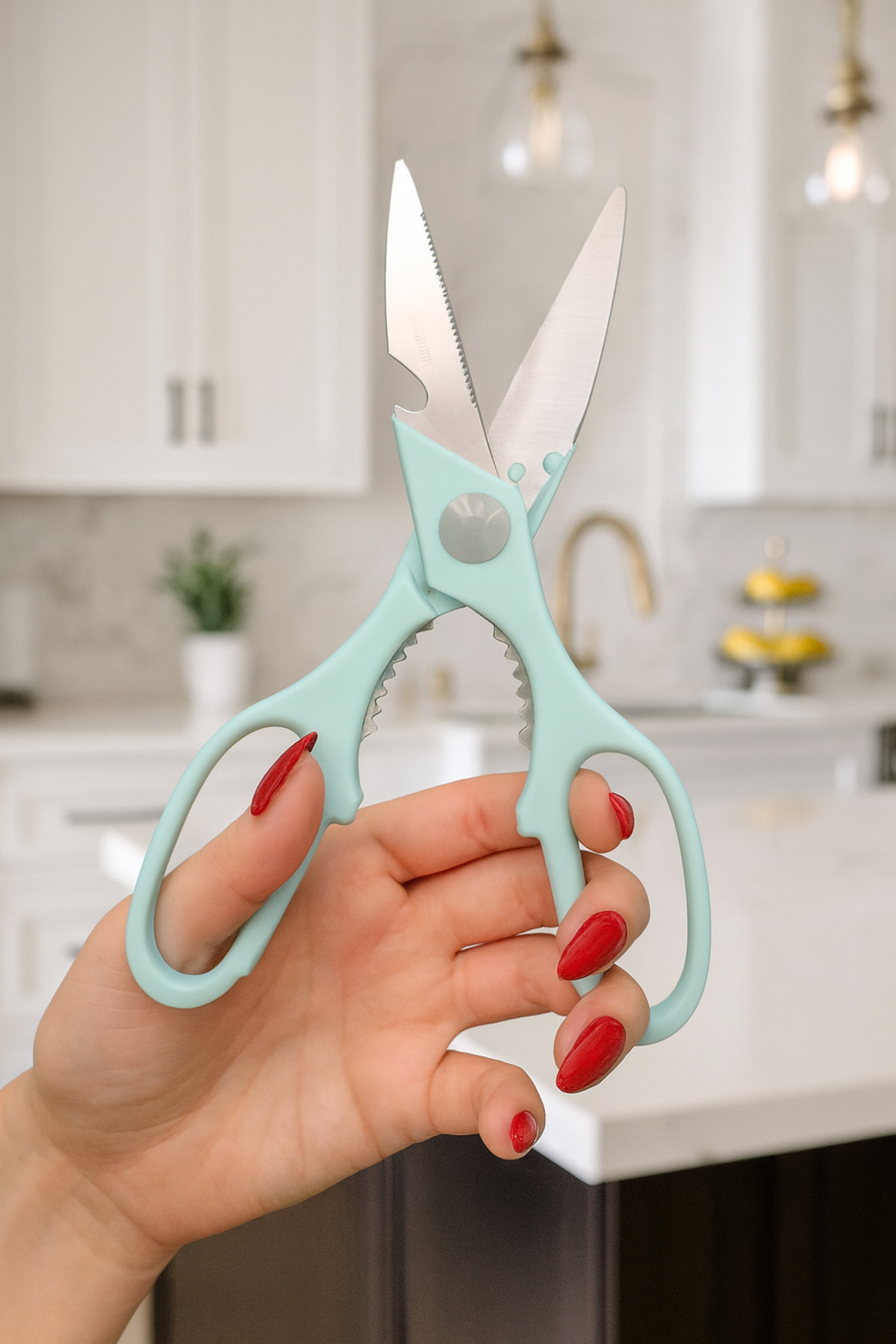 Çok Amaçlı Paslanmaz Çelik Mutfak Makası – Et, Tavuk, Balık, Sebze ve Şişe Açacağı Özellikli