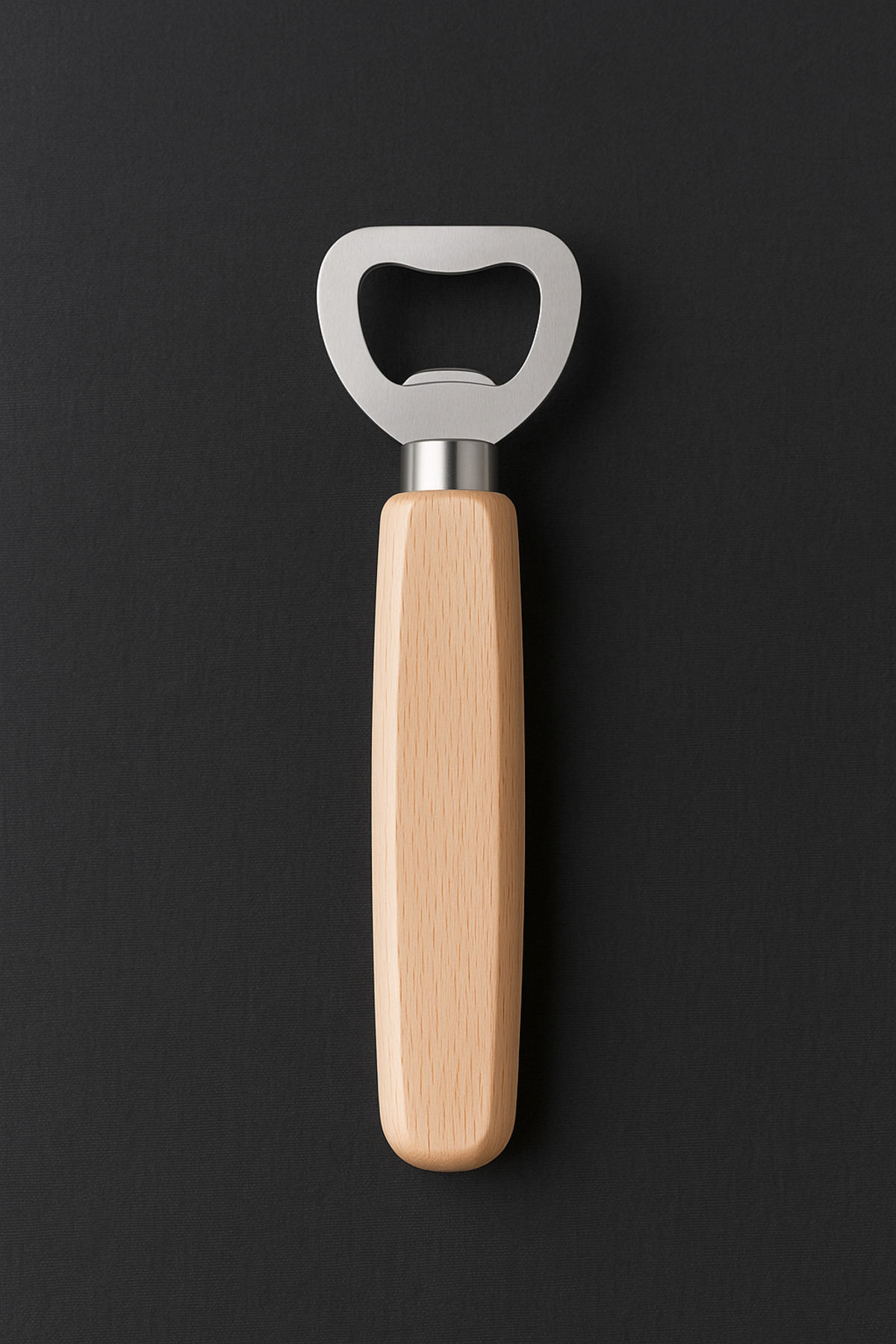 Ahşap Saplı Paslanmaz Çelik Şişe Açacağı – Dayanıklı ve Şık Tasarım