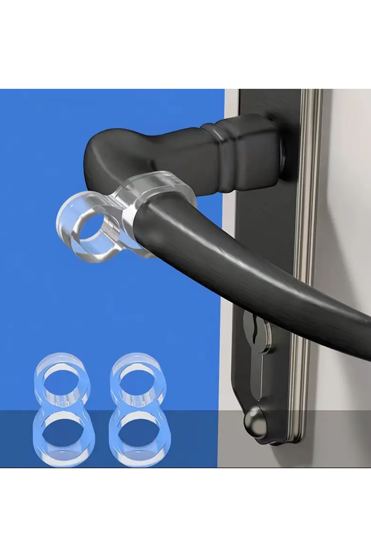 10 Adet Şeffaf Kapı Kolu Tamponu - Silikon Sessiz Darbe Emici Kapı Stopper Halkası