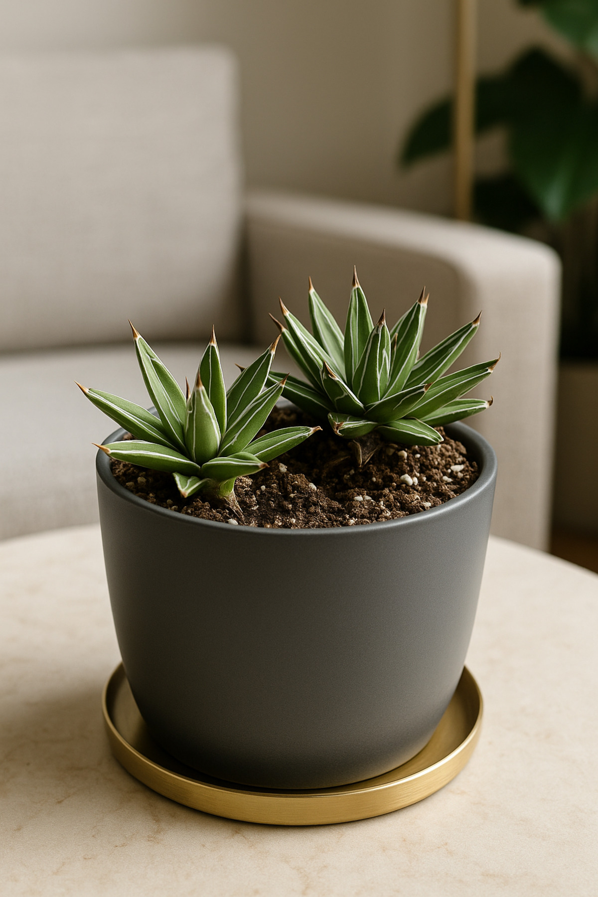 Agave Victoriae-Reginae Saksı Çiçeği – (Plastik Saksıda Gönderilir) - Dekoratif Sukulent Bitki