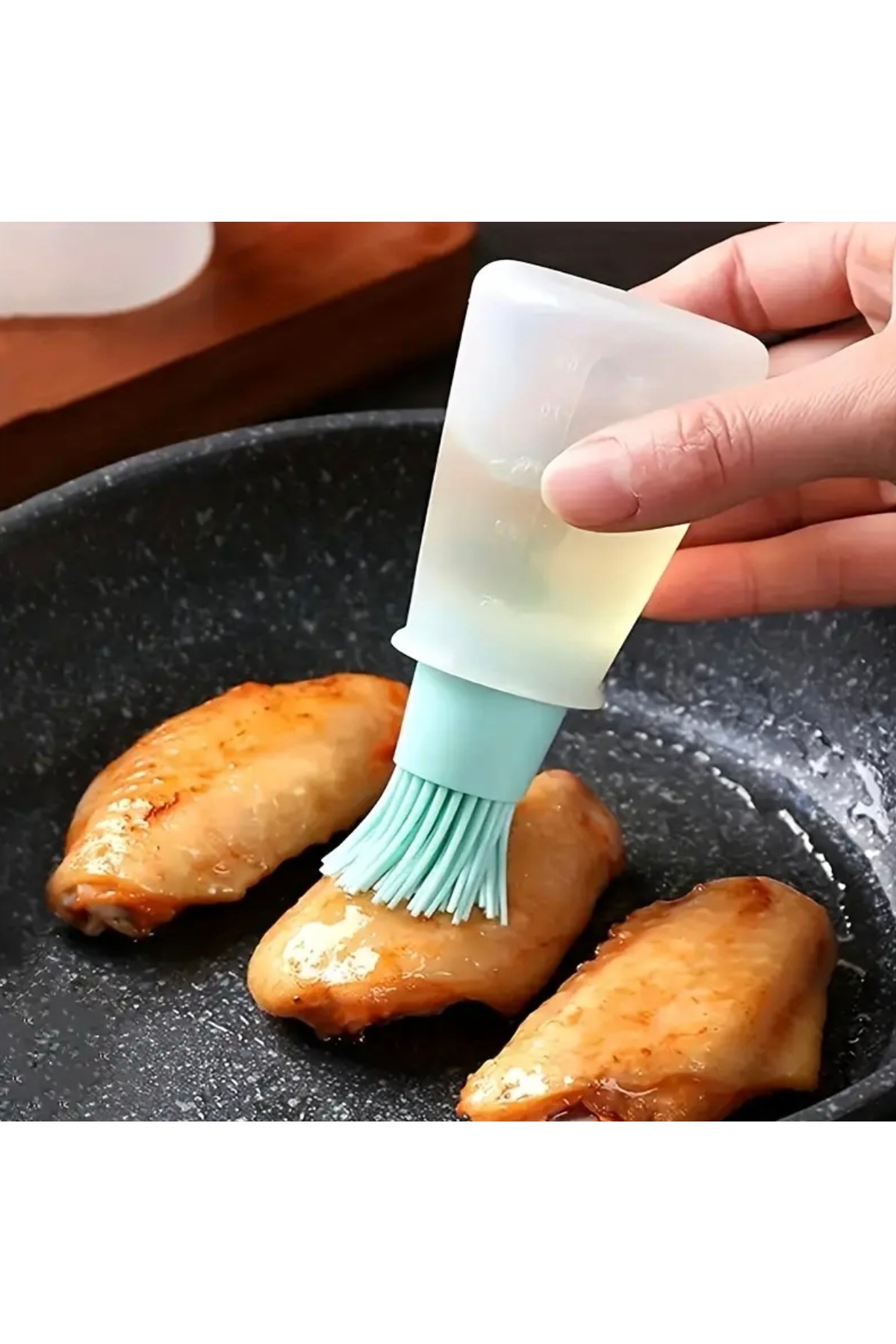 Silikon Fırçalı Yağ Şişesi – Çok Amaçlı, Yağ Fırçası