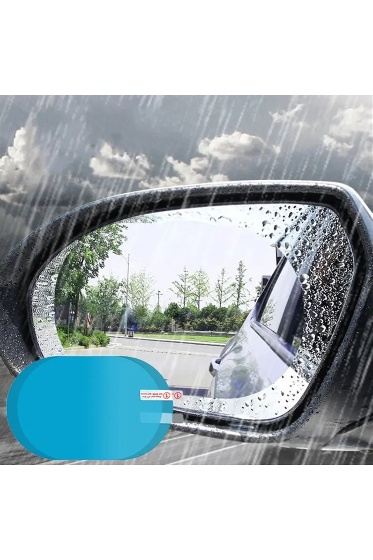 Araba Yan Ayna Su ve Sis Geçirmez Film 1 Çift | Yağmurlu Hava Görüş Koruyucu Nano Koruma