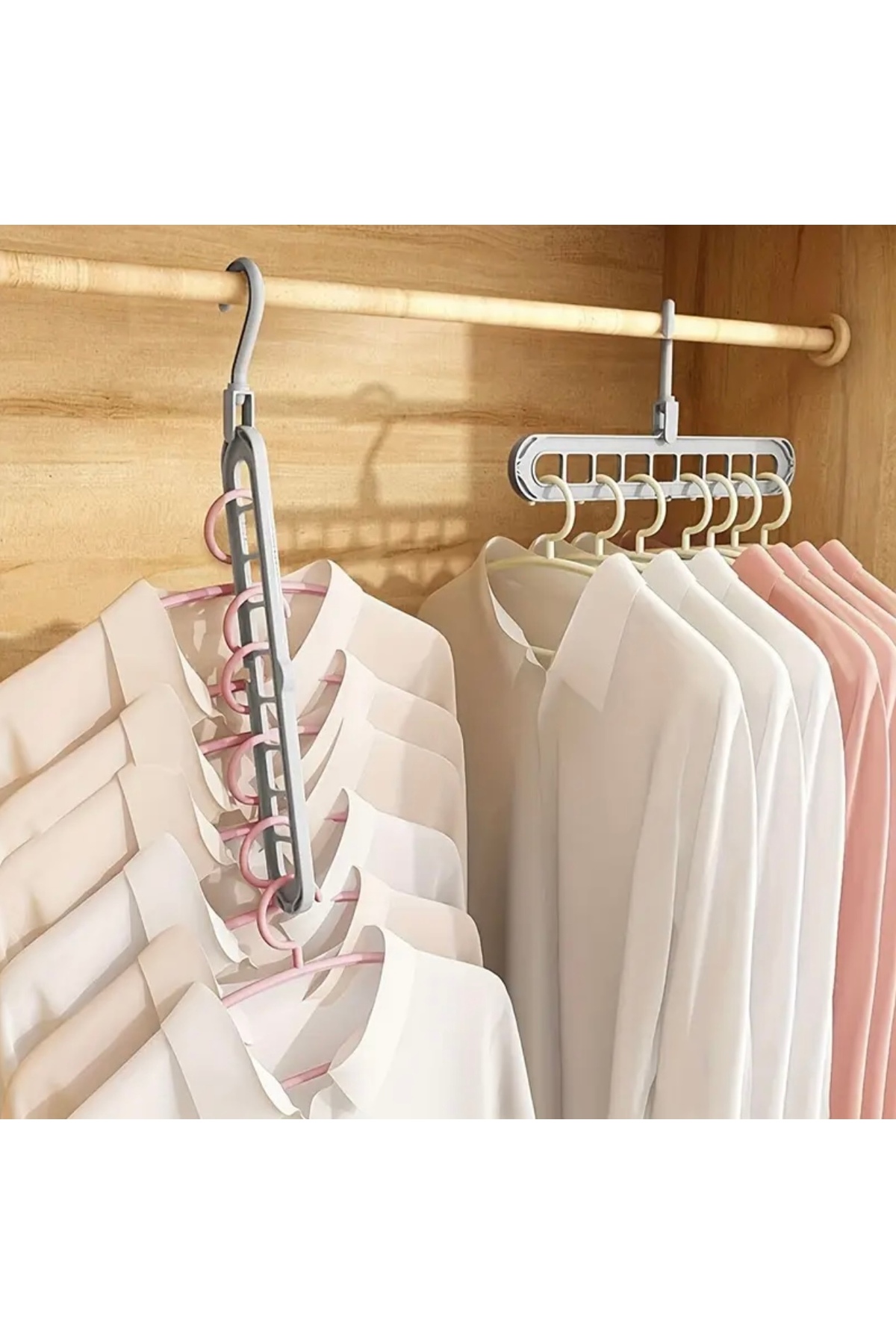 9 Gözlü Dönüşümlü Akıllı Askı | Katlanabilir, Çok Fonksiyonlu Dolap İçi Düzenleyici