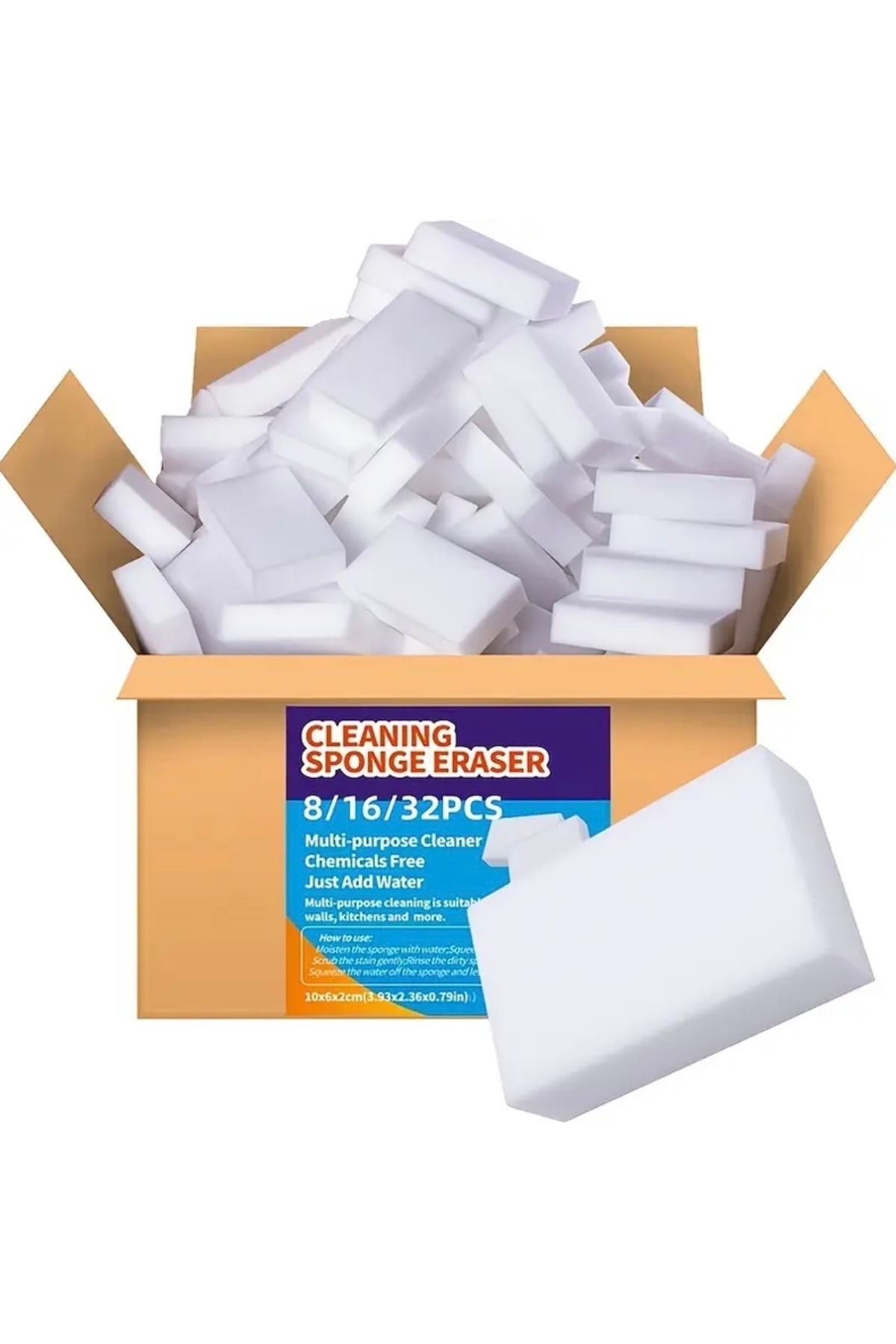 20 Adet Sihirli Melamin Temizleme Süngeri – Kimyasal İçermeyen Çok Güçlü Leke Çıkarıcı