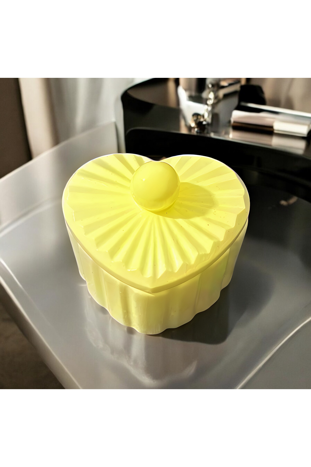 Kalp Şeklinde Takı Kutusu Organizer – 8x7x4 cm Mücevher ve Aksesuar Saklama Kabı