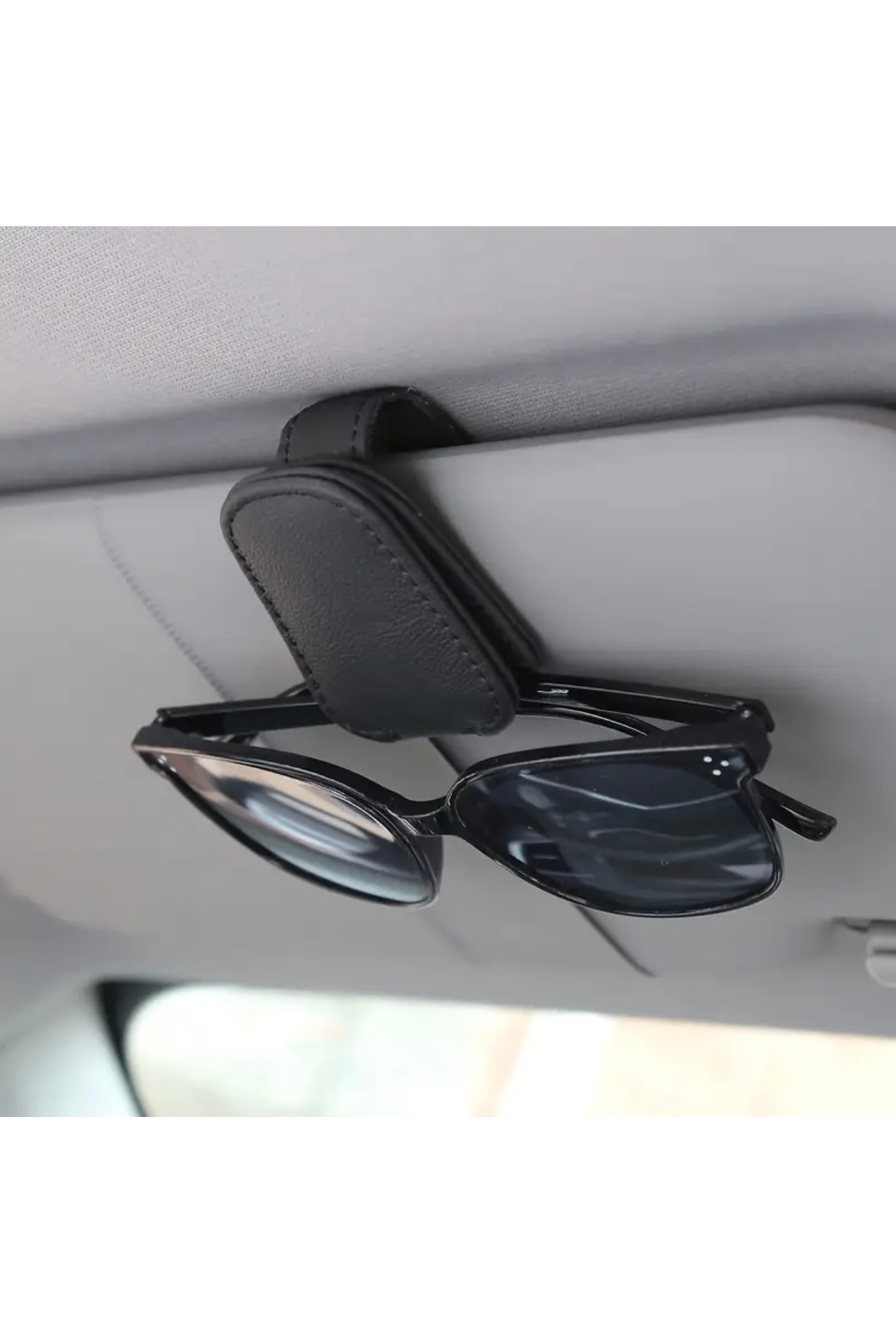 Siyah Lüks Manyetik Araç Gözlük Tutucu - Kolay Montaj, Şık Ve Kullanışlı Araç Içi Klips Aksesuarı