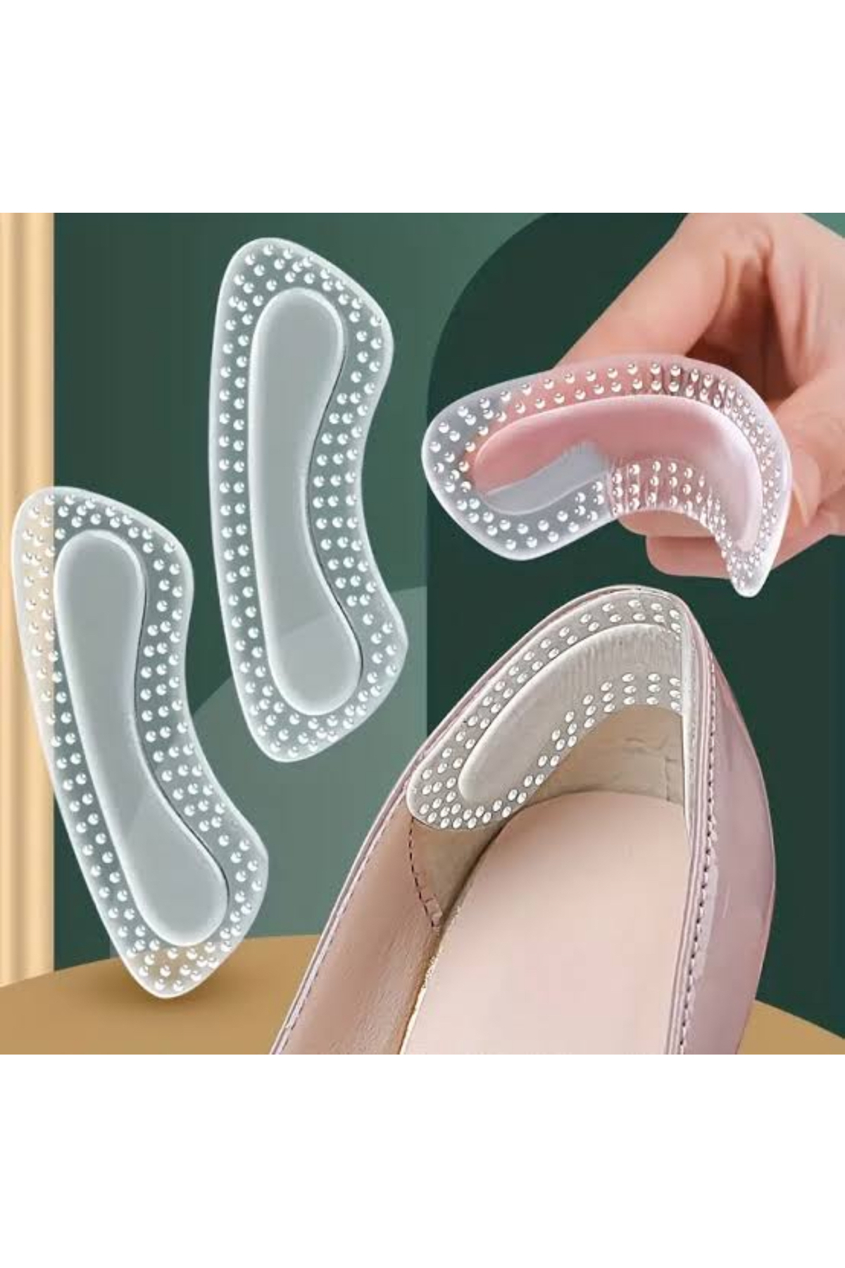 2 Adet Ayakkabı Topuk Pedi – Yapışkanlı Silikon Kaymaz Ayak Koruyucu & Rahat Yastık Desteği
