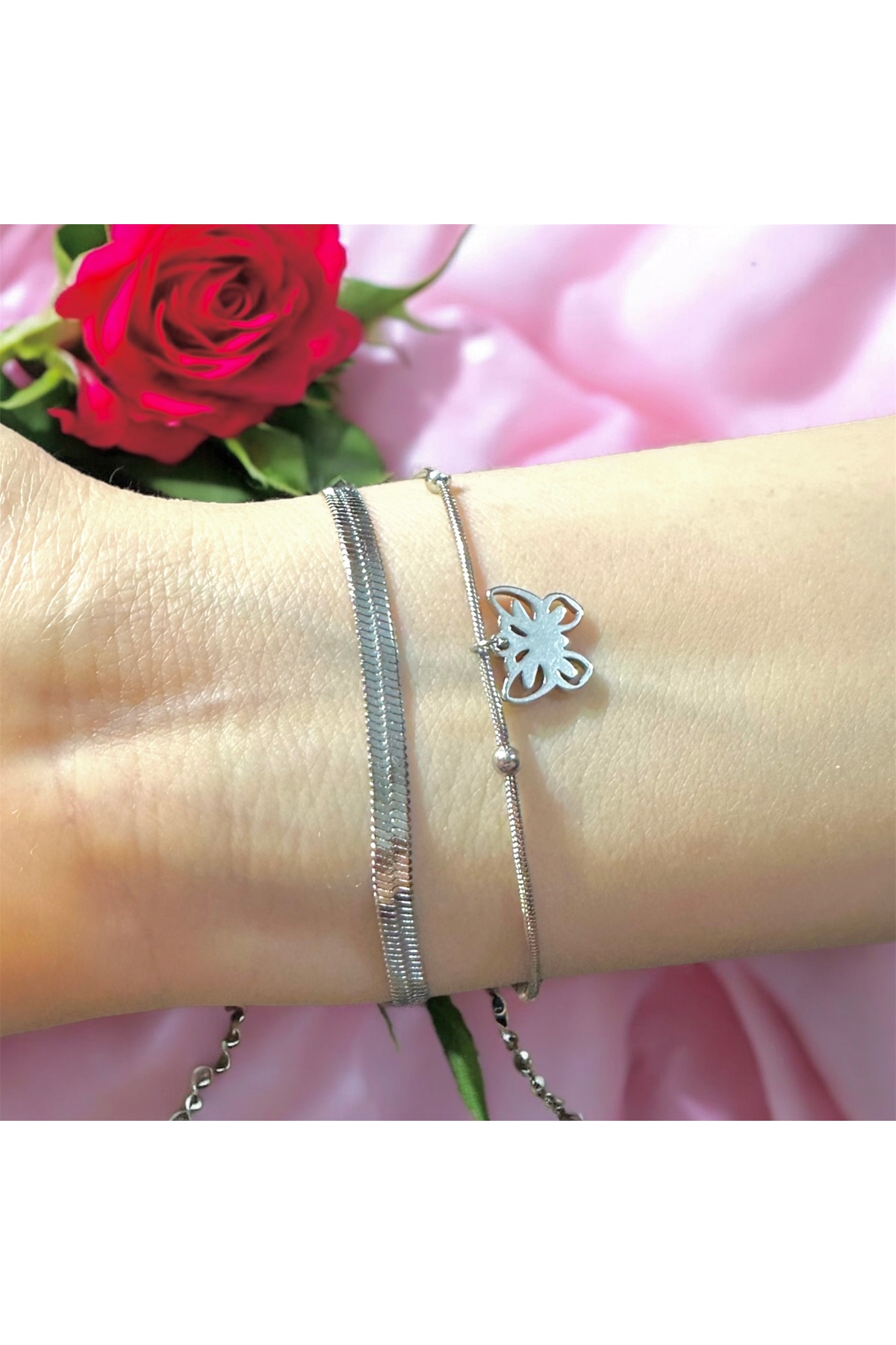 Paslanmaz Çelik Çift Bilekliği - Sevgili Bileklik Seti - Şık ve Dayanıklı Aksesuar