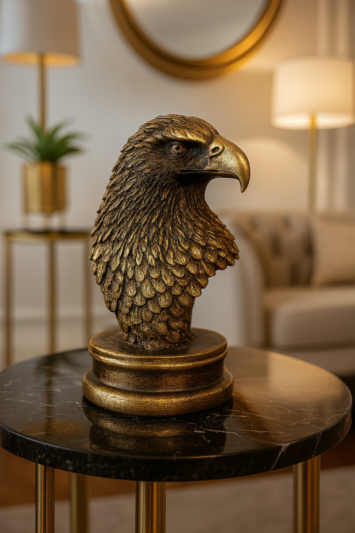 Kaideli Kartal Biblo Heykeli - 17 cm Yükseklik - Şık ve Gerçekçi Detaylar