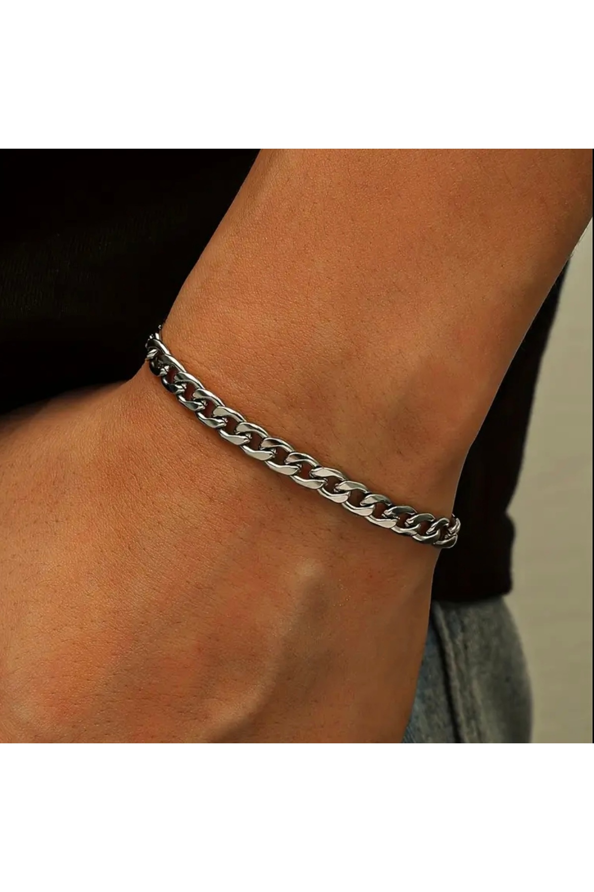 Erkek Paslanmaz Çelik Zincir Bileklik - Şık ve Dayanıklı