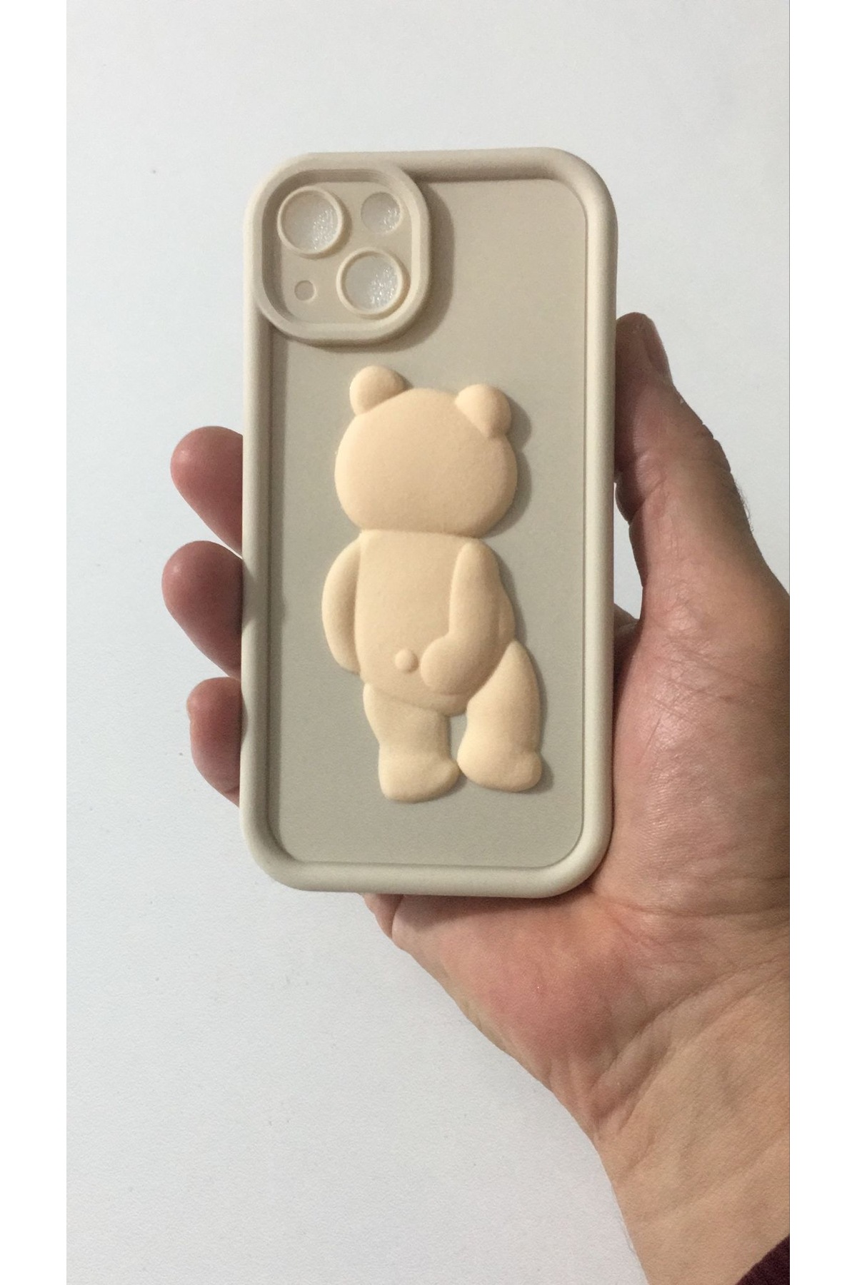 İPhone 13 Telefon Kılıfı - Ayıcık Kabartmalı