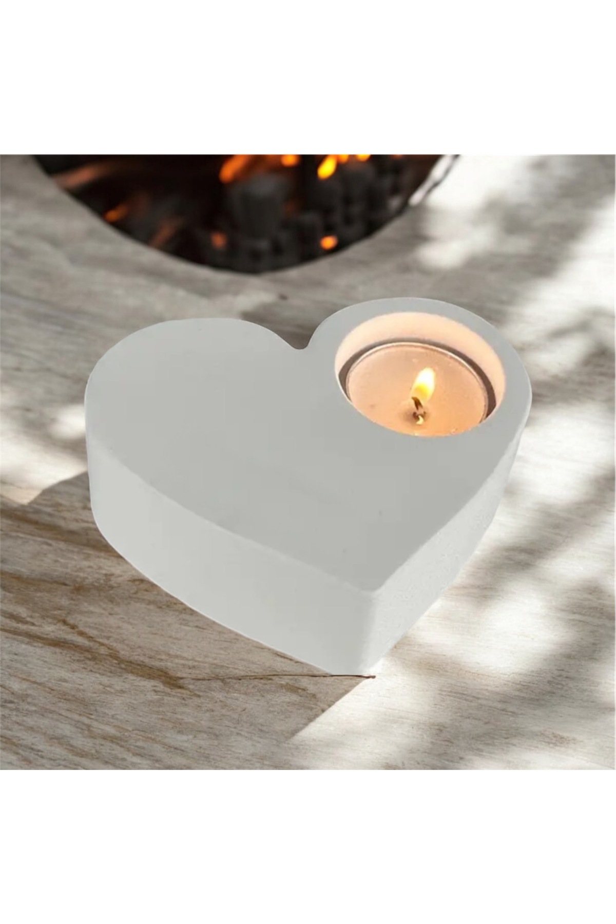 Kalp Şeklinde Tealight Mumluk - Romantik Dekoratif Mumluk