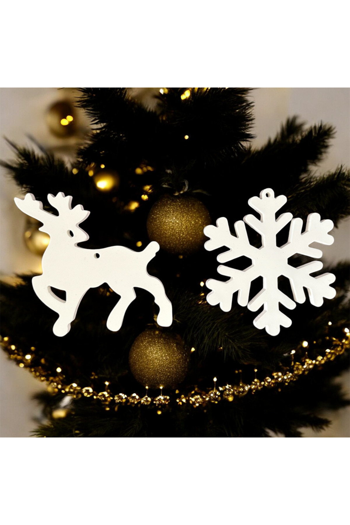 2 Adet Yılbaşı Çam Ağacı Süsü - Merry Christmas Dekor Noel