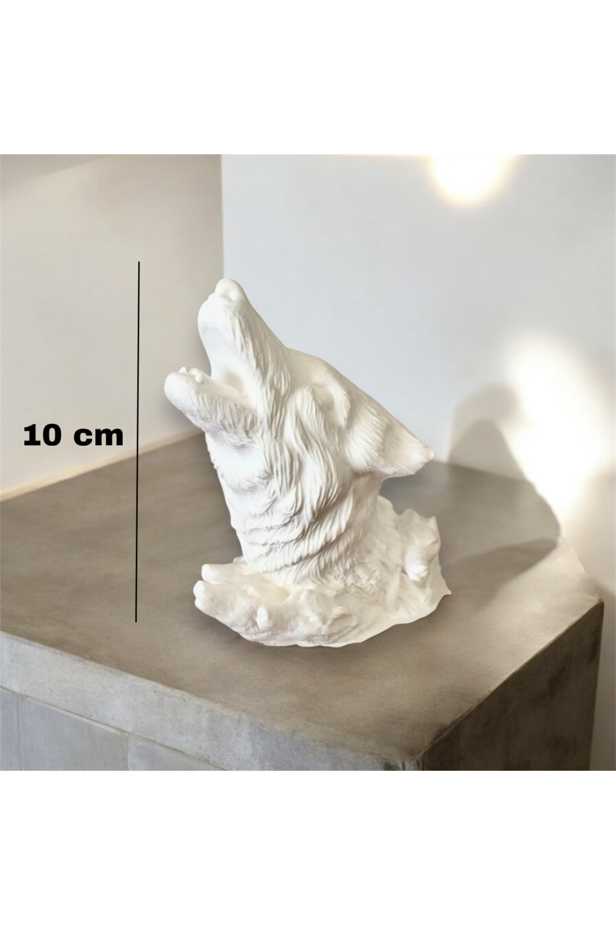 Uluyan Kurt Heykeli & Biblosu 10x8cm - Özel Tasarım Bozkurt Biblosu