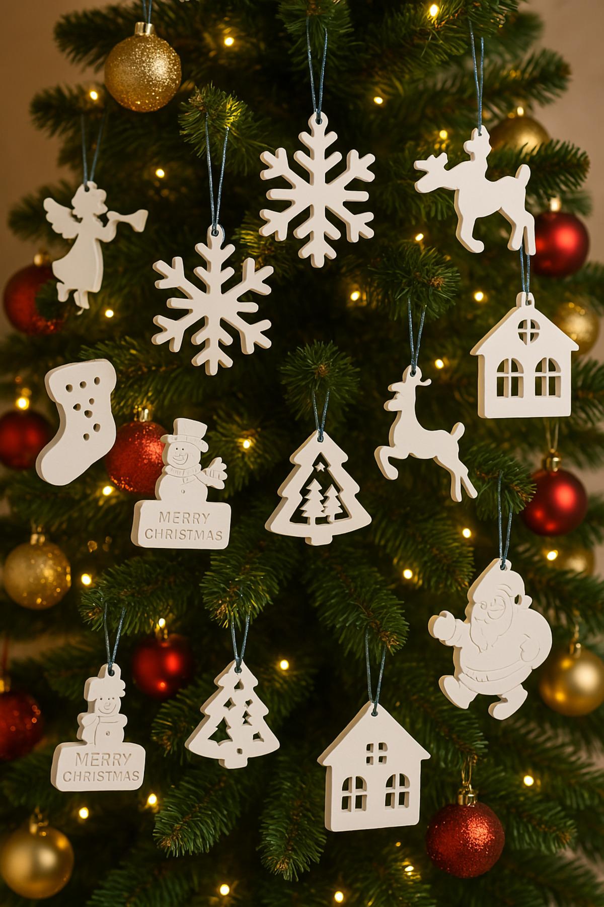 9 Adet Yılbaşı Çam Ağacı Süsü - Merry Christmas Dekor Noel